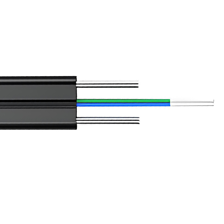 GJXH 蝶形 FTTH 引入光缆，采用 1 芯或 2 芯 