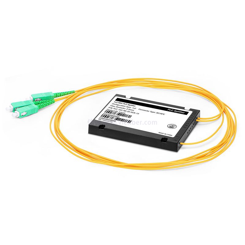 1x2 PLC 光分路器 - ABS 接续模块，带 SC/APC 连接器和 2.